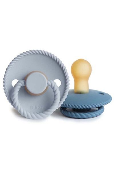Frigg Ocean View/Powder Blue Rope Double Rubber Pacifier for 0-6 Months Baby