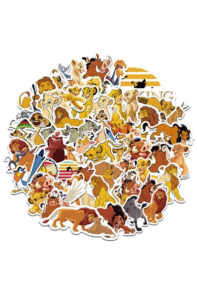Choice 50pcs 50pcs Disney Cartoon The Lion King Stickers Movie Anime Decal Skateboard Guitar Laptop Cute Ka