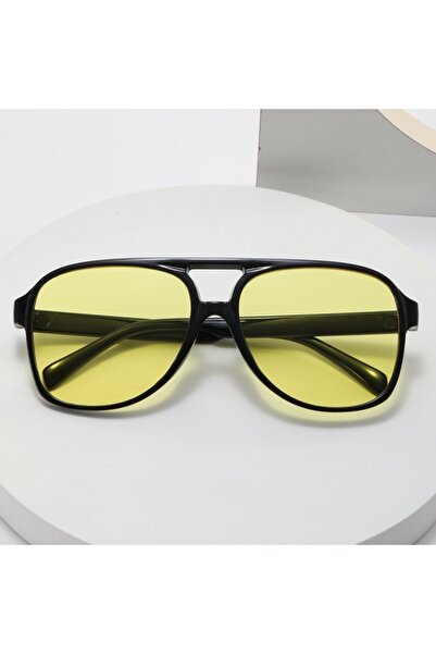 Choice Yellow black European and American Retro Double Beam Sunglasses 2024 N...
