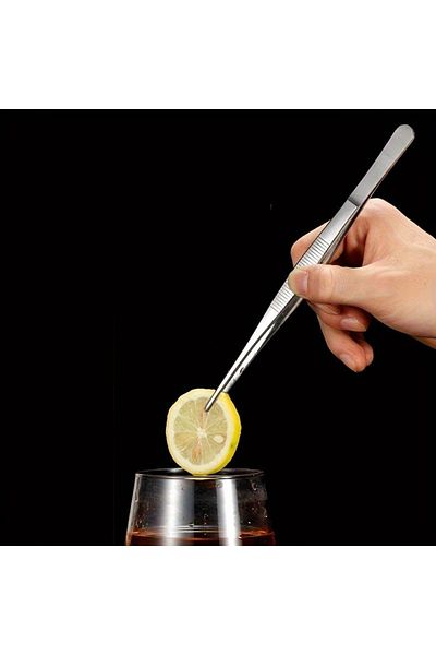 Choice 1pc Stainless Steel Tweezers,cocktail Decoration,long Clip, Bar Cocktail Tool Clip,mint Leaf Ice Cli