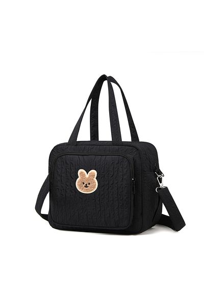 OIMG Black Fashion Mommy Bag For Mom Travel Women Handbags Multi Functional Diaper Bag Baby Organizer Nap