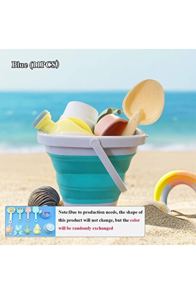 Choice مجموعة ألعاب رملية للأطفال الصغار مكونة من 11 قطعة باللون الأزرق، مع د...