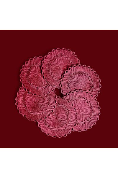 PİKKO HOME 6 Pcs 35 cm Bordo Handmade Shiny Luxury Water Suppliers (as)