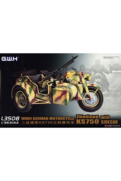Choice دراجة نارية ألمانية من طراز Great Wall Hobby L3508 بمقياس 1/35 من الحرب العالمية الثانية، طراز Zundapp KS750 مع طقم نموذج بلاستيكي SideCar