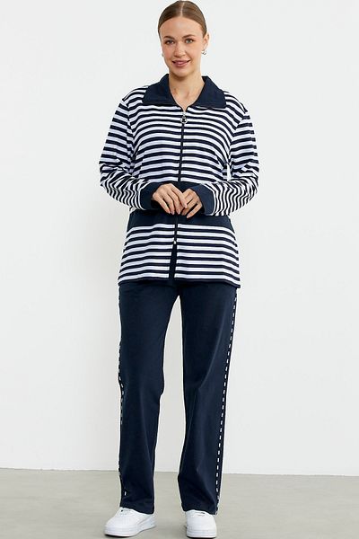 Sementa Striped Tunic Tracksuit - Navy Blue