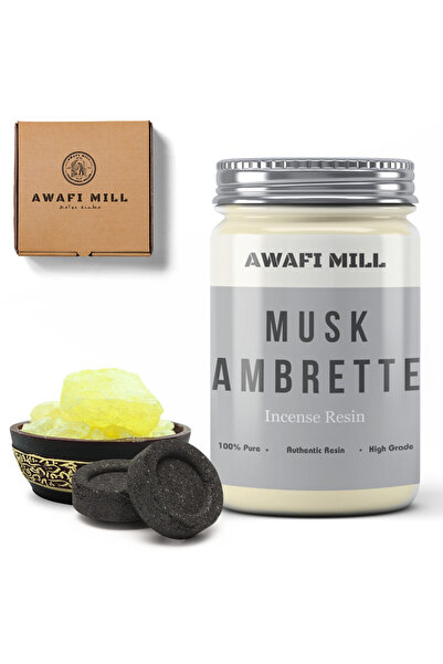 AWAFI MILL مسك مغربي مع قرص فحم - زجاجة 100 جرام مع 20 قطعة فحم