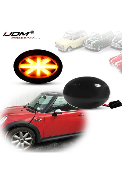 Choice Yellow 2pcs Car Flowing Side Repeater Lamp Union Jack Logo Side Marker Light For Bmw Mini Cooper R55