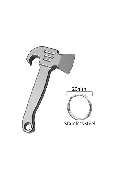 TGZUO Silver Multifunctional Mini Titanium Alloy Pry Bar Keychain Accessories Outdoor Unboxing Bottle Open
