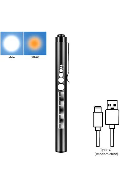 Choice Oral01-black Mini Portable Penlight Led Flashlight Oral Pupil Medical Handy Usb Rechargeable Stainle