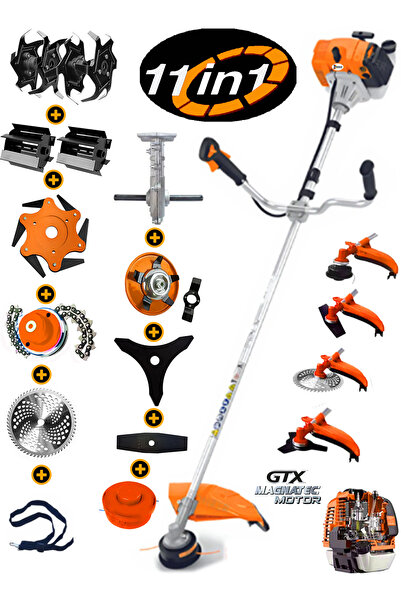 Wacker Pro Alman 11 In 1 F1 Sitil Seri 20 Hp Yan Tipi Benzinli Ot Çalı Tırpan...