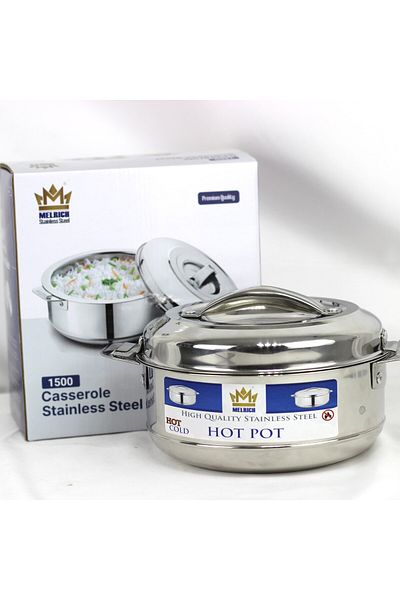 Melrich Stainless Steel 1500ml Hotpot - Silver