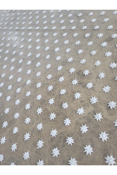 METERİAL Țesătură din șifon brodată cu buline și dungi – Lățime 135 cm |   De...