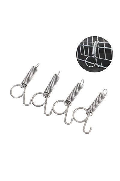 Choice 10Pcs Multipurpose Spring Animal Cage Latches Lock Spring Rabbit Cage Door Tension Spring with Ho...
