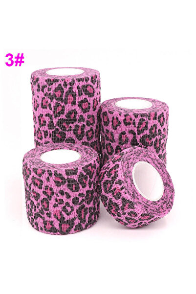 Choice شريط رياضي وردي مطبوع عليه جلد الفهد، مقاس 10 سم × 4.8 متر، مناسب للري...