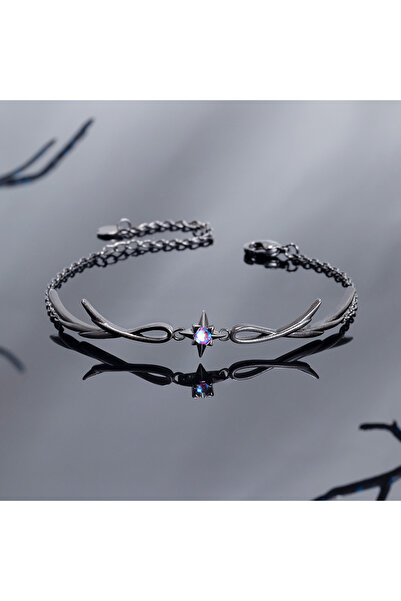 Choice سوار متعدد الألوان من سبائك الألماس الأسود على شكل ريشة سوداء على طراز...