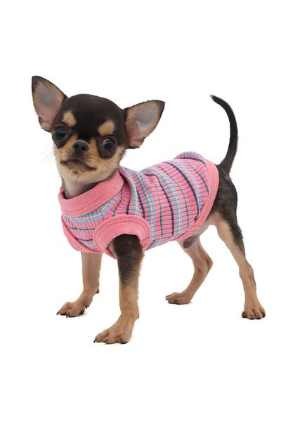 Choice S Pink Rib Dog Shirt Vest For Small Dogs Chihuahua Puppy Clothes Tank Tee-pink