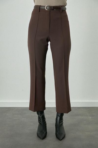 Manuka STRAIGHT CUT FABRIC PANTS BLACK COFFEE
