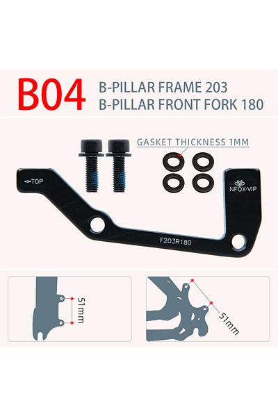 Choice B04-f203r180 Disc Brake Base Pads Set Electric Mountain Bike Pm/is 160 180 203 Mm Aluminum Alloy Cal