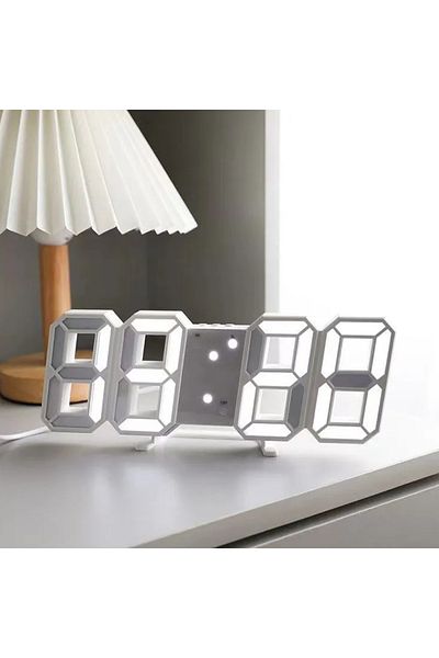 Choice White 3d Digital Silent Clock Luminous Desktop Alarm Clock Digital Wall Clock Simple Clock Ornament