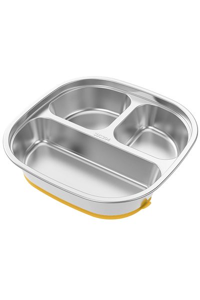 Choice Silver Stainless Steel Kids Plates Divided Designed Metal Kid Plate Stainless Steel Divided Plates S