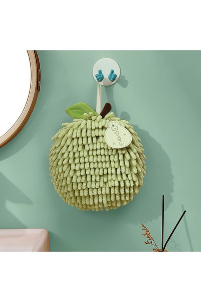Choice Green Chenille Hand Towels Wipe Hand Towel Ball With Hanging Loops Quick Dry Soft Absorbent Microfib