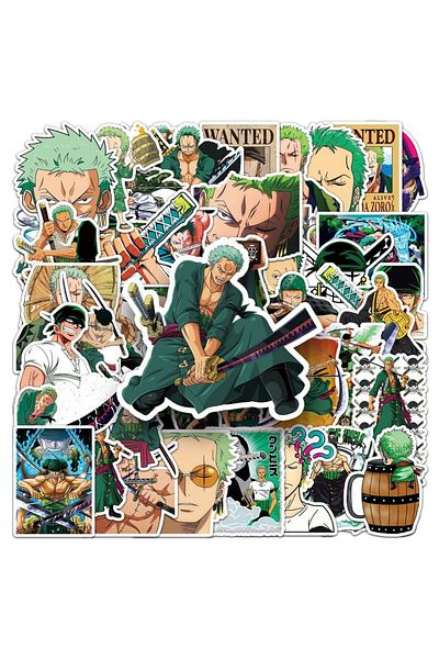 Choice 50pcs 50pcs Cool Anime Zoro One Piece Stickers Cartoon Phone Laptop Skateboard Book Suitcase Graffit