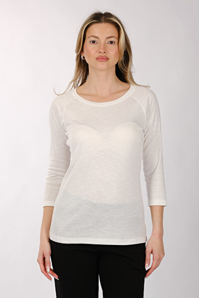 DAIDO Minimalist cu mâneci 3/4 cu gât rotund pentru femei tricou - Casual Chic