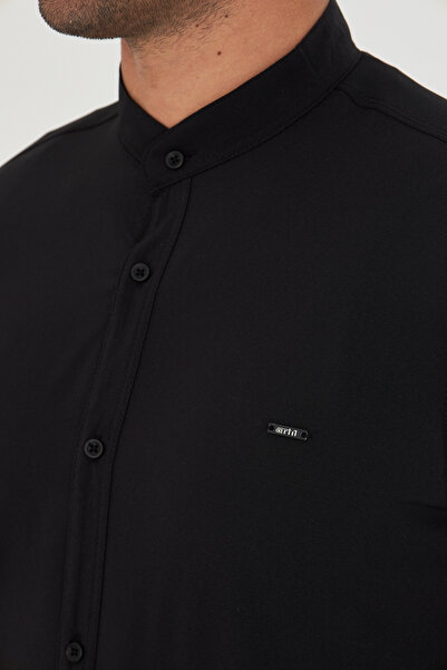 masso moda Мъжка риза с тънък крой и съдийски яка, подходяща за ежедневно носене