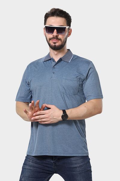 HEDEFNUR TEKSTİL Men's Father T-Shirt Collared Pocketed Oxfort Plain Model Classic Cut