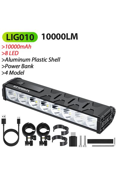 NEWBOLER LIG010-10000 10000mAh Bicycle Light 17 LED Front Double Bracket Power Bank MTB Mountain Bicycle Lamp