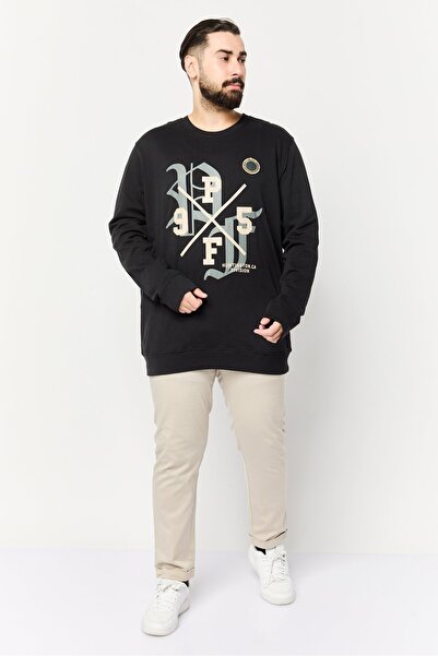 PAUL FRANK Men Crew Neck Long Sleeves Graphic Print Sweatshirt, Black