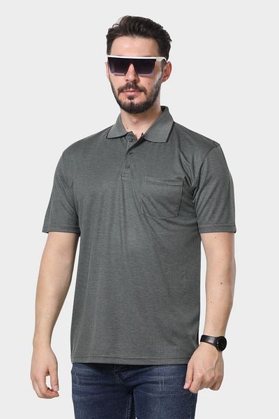 HEDEFNUR TEKSTİL Ανδρικό μπλουζάκι Dad με γιακά και τσέπη Oxford Plain Model Classic Cut
