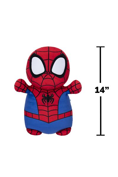 SPIDERMAN لعبة سبايدي آند فريندز سكويشميلو سبايدي ١٤ بوصة | لعبة سبايدرمان المحشوة | لعبة ناعمة