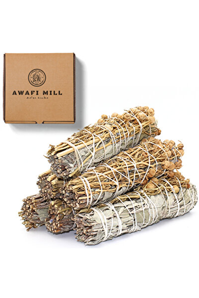 AWAFI MILL عصا دهن المريمية مع السذاب البري - عبوة من 3 أعواد
