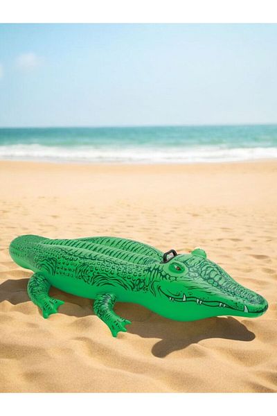 BYCEGU 55464 Inflatable Sea Pool Crocodile Rider 168X86 cm One Piece