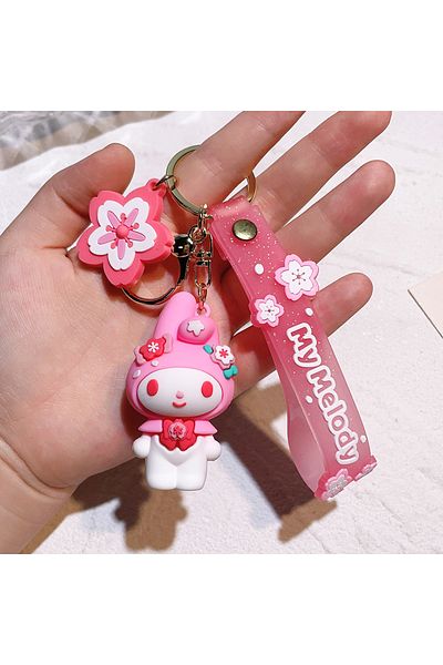 Miniso 1 Sanrio Cute Girl Keychain Bag Pendant Pink Kuromi Melody Cinnamoroll Car Key Sanrio Accessories S.