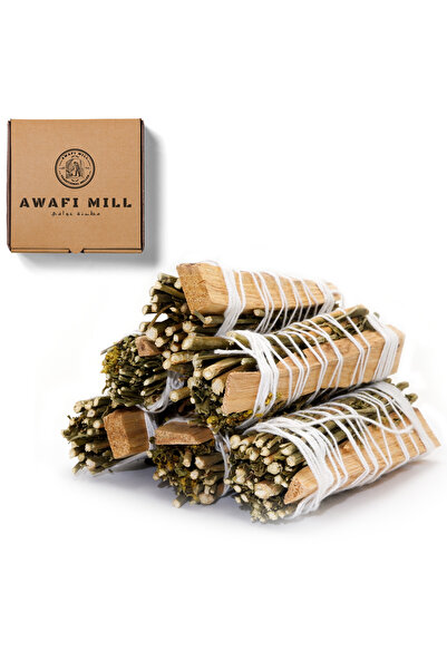 AWAFI MILL عصا التلطيخ بالو سانتو مع وايلد رو - عبوة من 3 أعواد