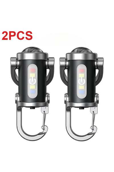 Choice 2pcs Powerful Cob Led Flashlight Keychain Usb Rechargeable Hanging Portable Flashlight Waterproof Ke