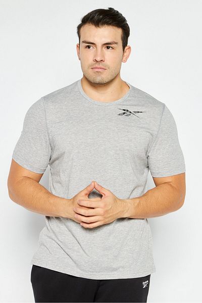 Reebok Men Sportswear Fit Short Sleeve Training T-shirts, Grey