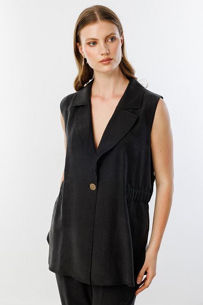 Mi Pret a Porter Mi Jacket Collar Linen Vest