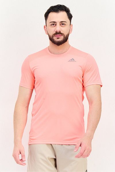 adidas Men Sportswear Fit Short Sleeve Training T-shirt, Pink