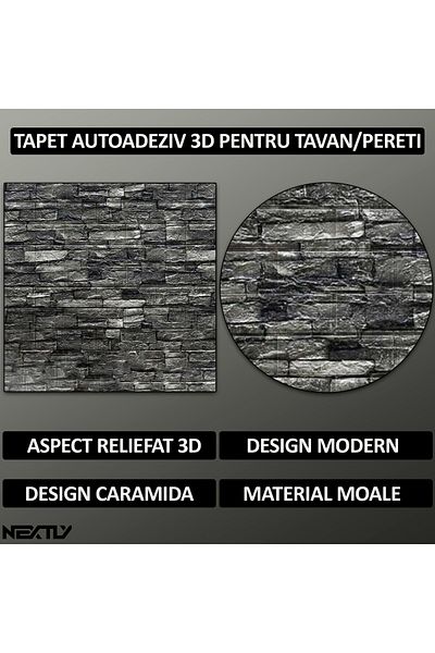 NEXTLY Set 30 X Tapet Autoadeziv 3d , Pentru Perete Sau Tavan, Waterproof, Ajustabil, Suprafata