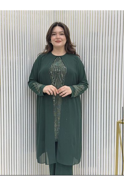 GK Σετ τουνίκ Plus Size με πέτρα πρέσας