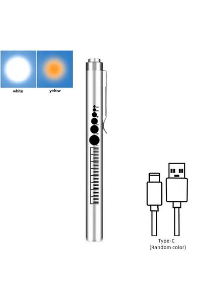 Choice Oral01-sliver Mini Portable Penlight Led Flashlight Oral Pupil Medical Handy Usb Rechargeable Stainl