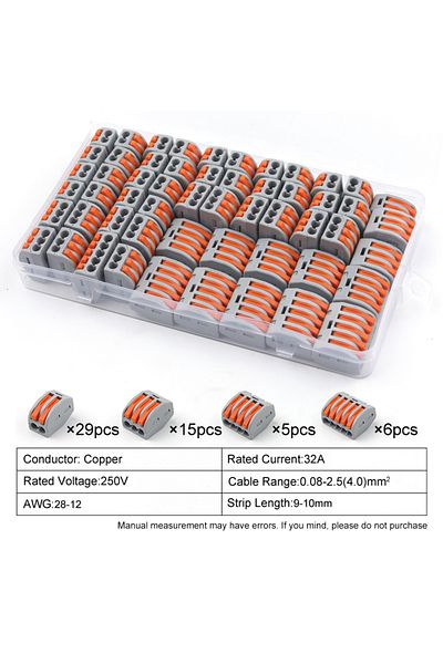 Choice 55pcs in box 55pcs Quick Wire Connector,Fast Wiring Push in Lever Connectors Electrical Wiring Termi