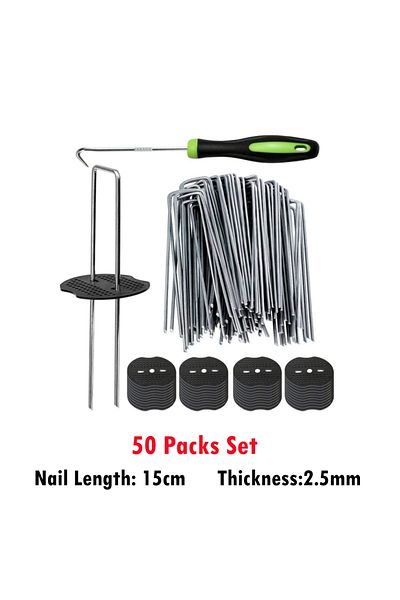 Choice 50 Packs 50 Packs Stainless Garden Stakes Landscape Staples Set With Mats & Precision Hook for Grass