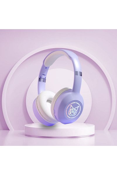 Choice Purple Sanrio Bluetooth Headphone Wireless Headsets Anime Cartoon Stereo Kuromi Headset Earphone Wit