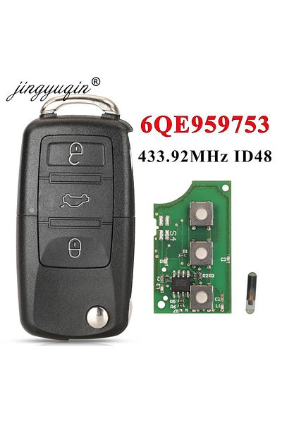 Choice Remote key jingyuqin 6QE 959 753 Remote Car Key Fob 434MHz for Volkswagen VW Fox Gol Sharan 2010+ Sa