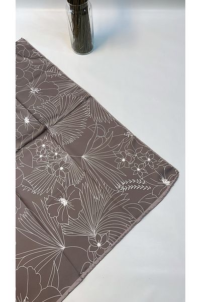 Onur Scarf -New Product Pyramid Luxer Two-Color Silk-Like Rayon Fabric Line Floral Pattern Fashion Shop