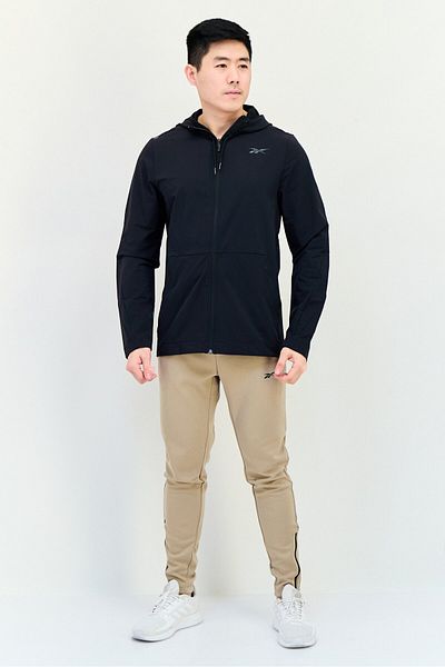 Reebok Men Sportswear Fit Long Sleeves Training Track Jacket, Black